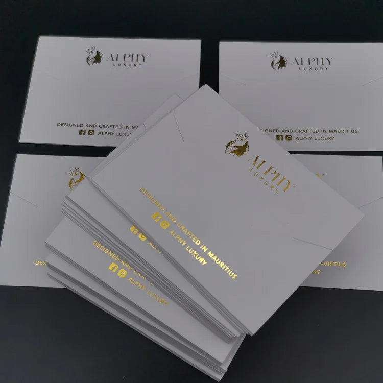 Fashion Charm Customized Logo Luxury Jeans Clothing Gold Foil Cardboard Earring Cards