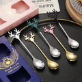 Unique Christmas Ornament Gift Box Set Stainless Steel Christmas Elk Spoon 304 Metal Tea Spoon