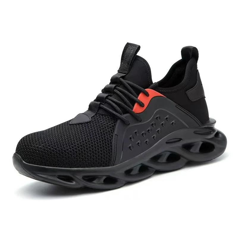 Woodland Unisex Work Sneakers Breathable Fashionable Steel Toe Safety Shoes with Mesh Upper and EVA Outsole for Spring Summer