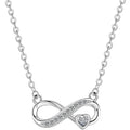 Zirconia Infinity Necklace Cubic Zircon Infinity Pendant Gifts for Her Minimalist S925 Silver Necklace Women XDH0153