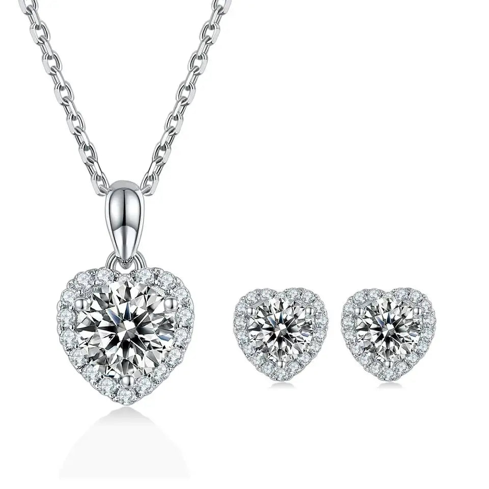 Factory Direct Supply Eternity Vvs 1 Bracelet Pear Stud Moissanite Gra Necklace Earrings Jewelry Set for Lady