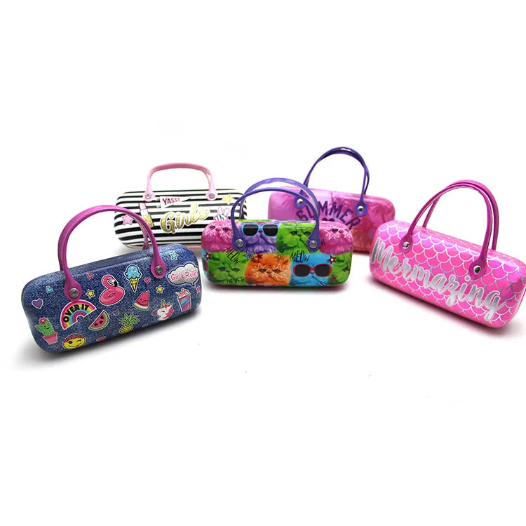 Sparloo 4071 Bling Kids Sunglasses Custom Children's Sun Glasses with Hand Case Package Printed Logo Made From PU Material