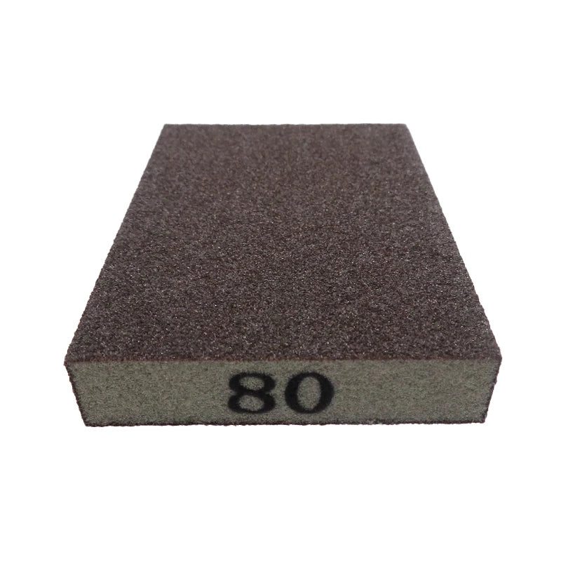 70*100*15MM 80# Sponge Sand Block Brown Corundum Hard Sponge Hand Sanding Block Abrasive Foam Sand Block