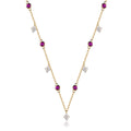 Trendy Colorful Diamond Necklace Women 18K Gold Plated Sterling Silver Necklace for Weddings Engagements and Parties