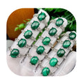 Wholesale Adjustable Crystals Jewelry Healing Stones Natural Oval Shaped Green Malachite Crystal Rings for Gift