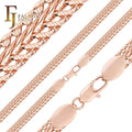 2mm+ FJ Fallon Fashion Jewelry Foxtail Link Hammered Chain Plated in Rose Gold Brass Based Split