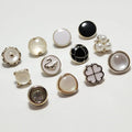 Dress Shirt Buttons Decorated With Plastic Pearlescent Buttons and Pearl Buttons