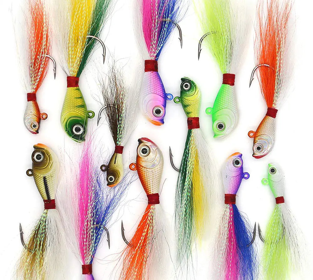 Selco Jig Fluke Lure Saltwater Freshwater Baits Assorted Kit Bass Striper Bluefish Surf Fishing Lure
