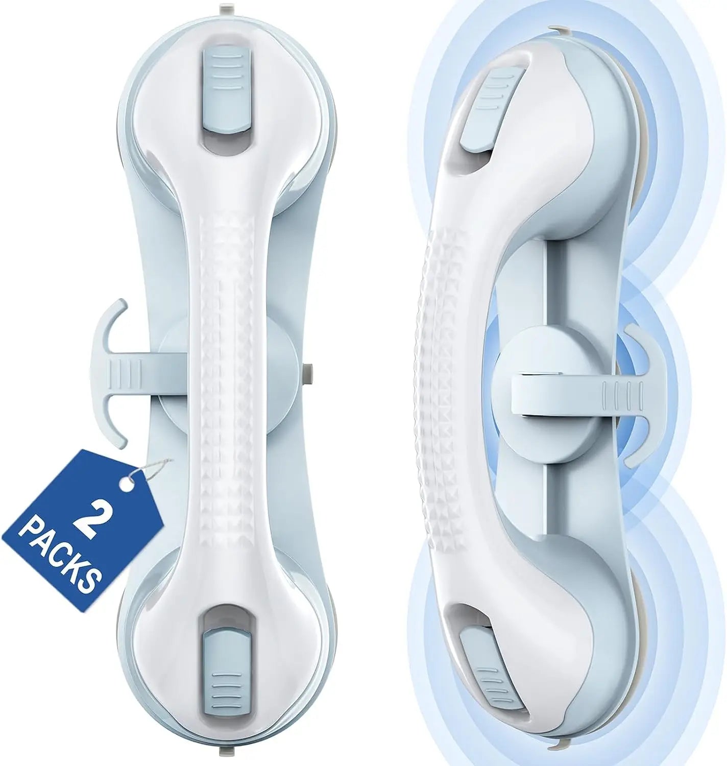 Shower Handle 2 Pack 3 Suction Cup Grab Bars for Bathtubs and Showers Suction Grab Bar Bathroom Bathtub Bath Handles Handicap