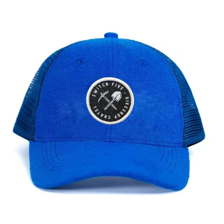 Custom Embroidery Baseball Trucker Mesh Cap Sporty Waterproof Terry Cloth Hat with Logo Wholesale Truckers Cap