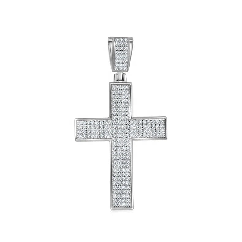 Classic Luxury Moissanite Jewelry 925 Sterling Silver Cross Moissanite Gemstone Pendants for Necklace