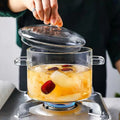 Fashion Wholesale Clear Heat-Resistant High Borosilicate Gas Big Kitchen Cooking Tool Glass Cookware Soup Pot