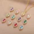 Main Stone Water Drop Pendant Necklace Luxury Clavicle Chain Collars for Female Design for Wedding Birthday