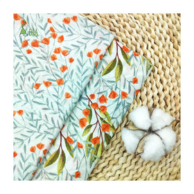 Small Leaves Red Floral Custom Pattern Printed Lightweight Stain Resistant Soft Woven 100% Cotton Fabric for Shirts Home Decor