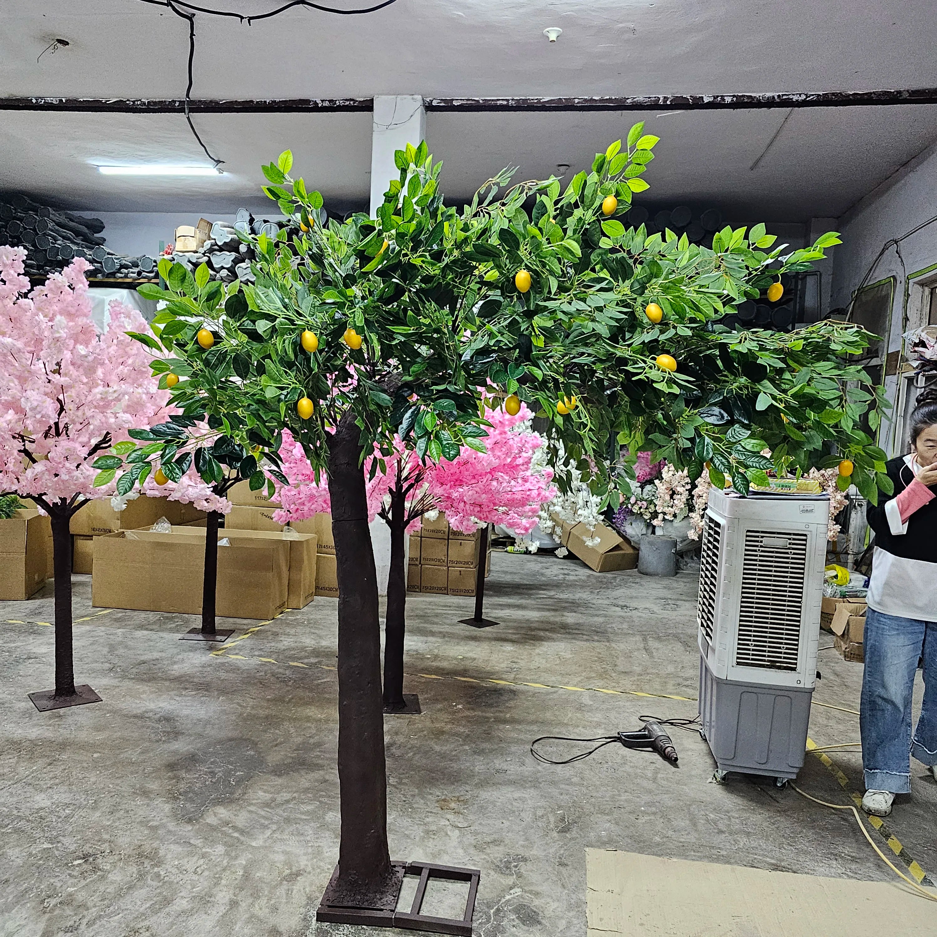 F1-2 High-Quality Artificial Lemon Tree Wedding Decoration Home Decoration Layout Large Plant Wishing Tree Mall