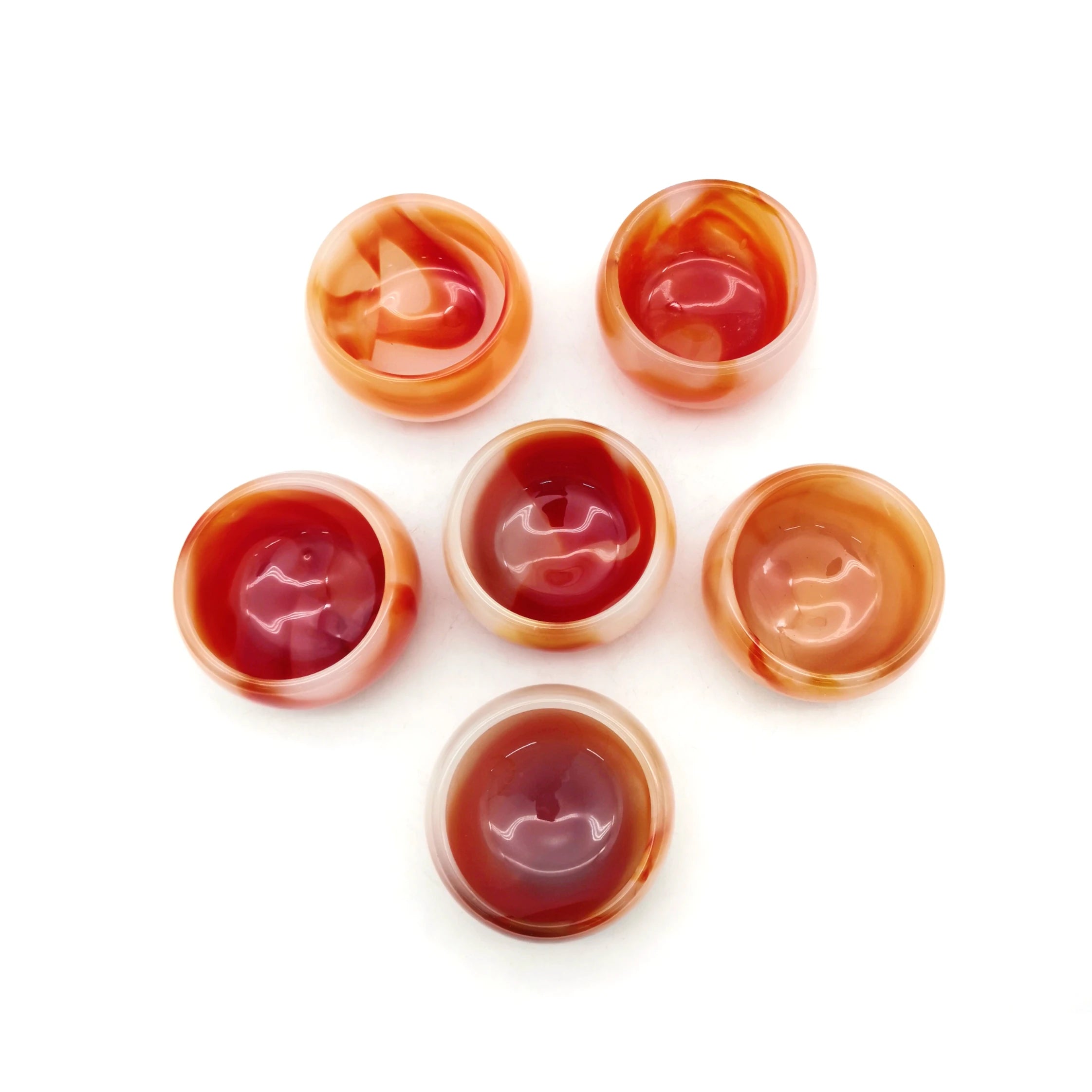 40-55 mm Wholesale Price Natural Gemstone Carving Craft Tea Cup Carnelian Bowl for Decor