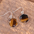 Geometric Hexagon Women Apatite Dangle Earrings Fashion Natural Stone Hook Drop Earrings Designer Jewelry Bijoux Jewelry