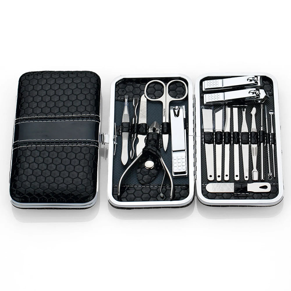 Wholesale Stainless Steel Nail Art Tools Set 18 Pcs Nail Clippers Pedicure Manicure Set