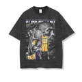 Personalized Acid Wash T-Shirt Heavyweight Knitted Cotton Drop Shoulder Oversized Vintage Print Design