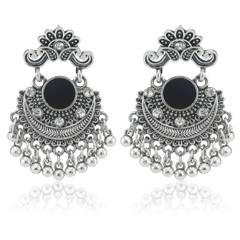 Fashion Charm Metal Tassel Dangle Earrings Oversize Pendientes Long Earrings for Women Drop Earring Ethnic Indian Jewelry