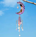 Crescent Lens Amethyst Wind Chimes Sun Catcher Window Decorative Accessories Crystal Craft for Home Garden Car Wall Decor