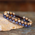 YueTong Natural Stones Bead Braided Bracelet BOHO Wrap Bracelet Picture Jasper Sodalite Beads Bracelets Macrame Jewelry Dropship
