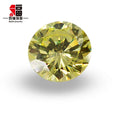 Baifu Jewelry Top Quality Loose Round Peridot Yellow CZ Stones