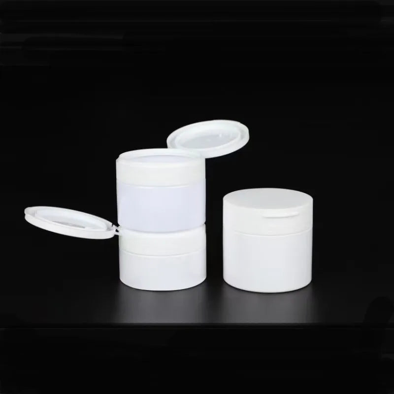 100g White Flip  Cap  Plastic Jar  with Flip Cap &spoon 120g Tooth Powder Container
