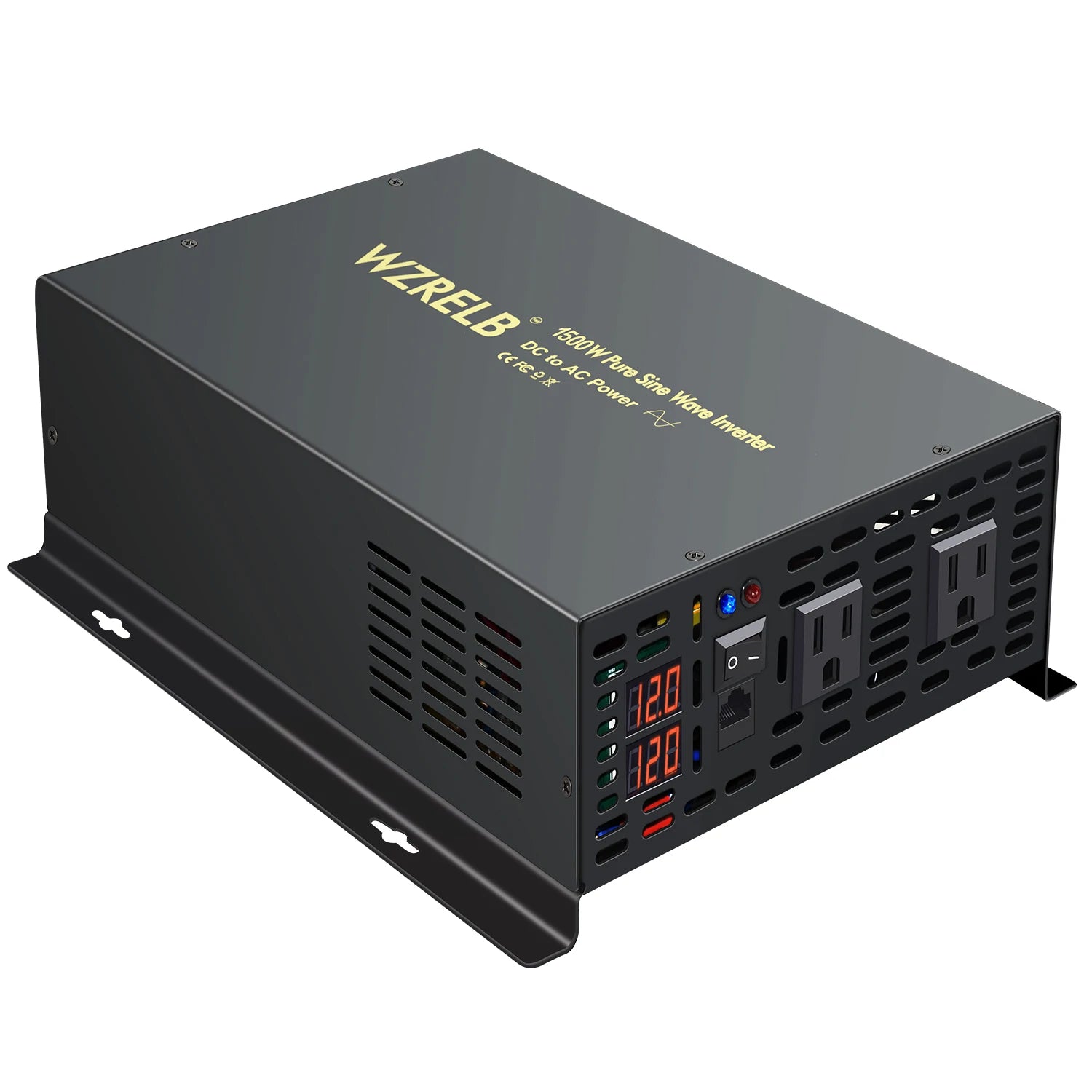 WZRELB 1500W Solar Inverter 48V/24V DC to AC 60Hz Single Phase 110V/220V/230V/240V 12V/36V Pure Sine Wave Converter
