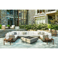 Outdoor Teak Patio Garden Sofa Set with Center Table Waterproof Fabric Couch Modern Handwoven Garden Sofa Set Outdoor Furniture