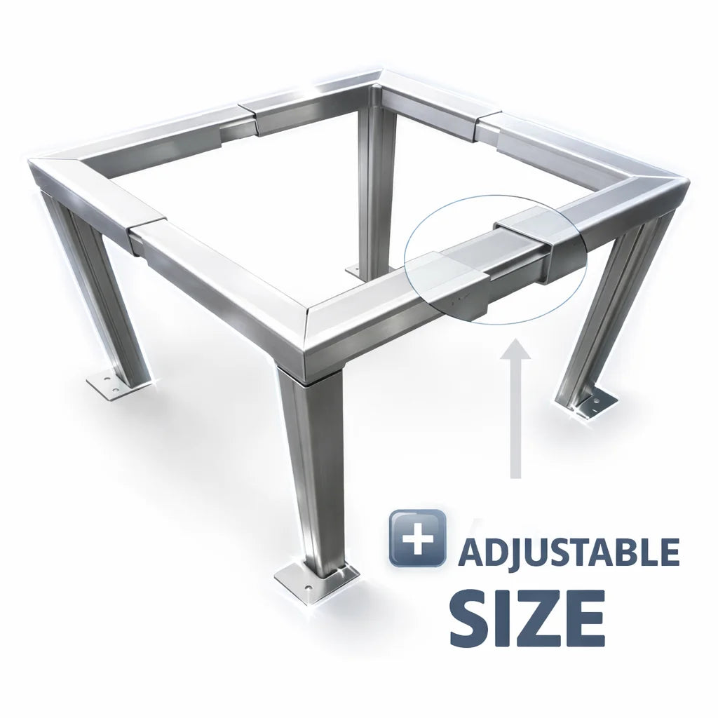 Heavy Duty Aluminum Heat Pump Stand | Adjustable Air Conditioner Outdoor Brackets