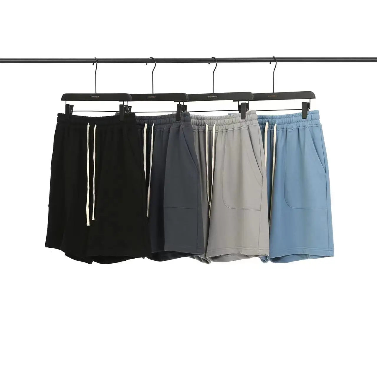 Factory Low MOQ 100% Cotton French Terry Breathable Eco-Friendly Solid Mid Big Pocket Casual Loose Drawstring Spring Sweat