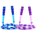 280cm PVC Soft Beaded Skipping Rope for Kids and Students Adjustable Tangle-Free Segmented Fitness Jump Rope