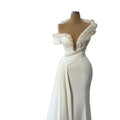 AL1591 Custom 2022 Wedding Dresses for Women Good Quality Factory Simple Mermaid Slit Bridal Gown Crystal Lady Vestido De Noiva