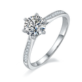1.0ct Round White Moissanite Ring 925 Sterling Silver with Platinum Plating Wedding Engagement Ring