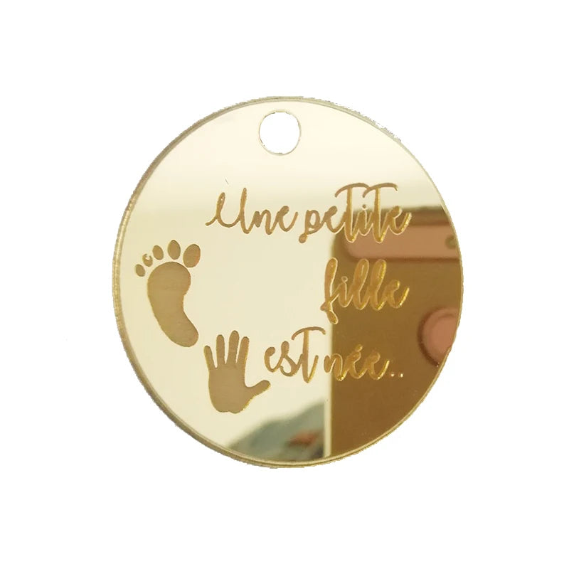 Custom Mini Gold Mirror Acrylic Tags Thank You Tags Customized logo Tags MegaBDM
