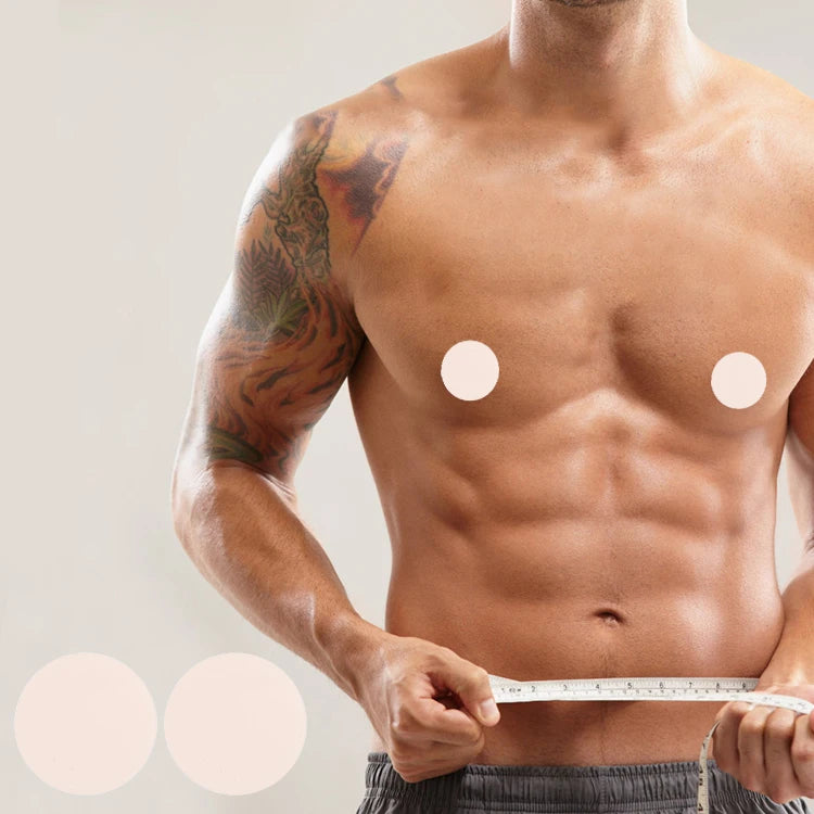Sport Anti Bleeding Reusable Silicone Thin Seamless Adhesive Men Breast Nipple Pasties Skin Color Custom Logo for Running