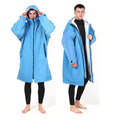 Custom Recycled Waterproof Shell Dry Changing Robe - Fleece Lined Unisex Surf Poncho Towel Jacket for Men Women