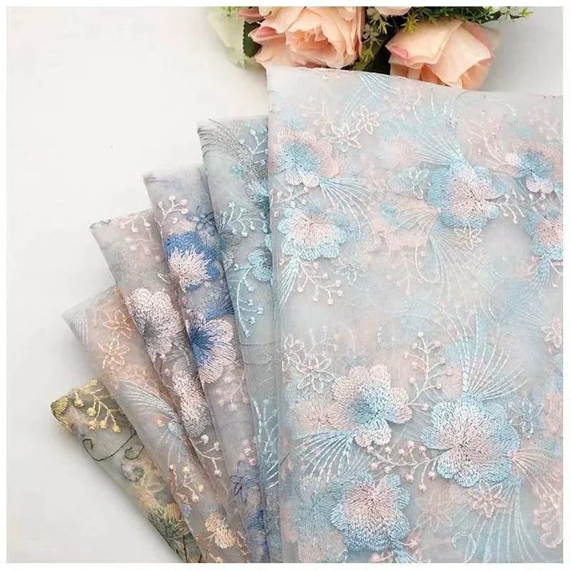 Competitive Price French Lace Mesh Embroidery 3d Sequins Fabric Lace Fabric Embroidery