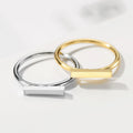 Simple Square Rings Stainless Steel Minimalist Fine Ring 2021 Wholesale Jewelry Trendy Gold Plated Fashion Knuckles Rings