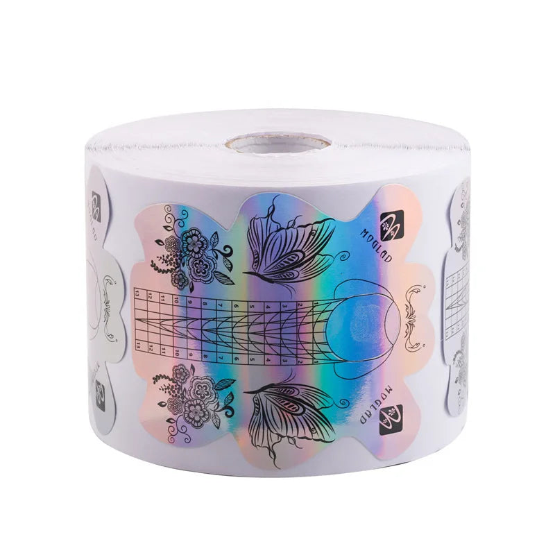 Custom butterfly Private Label Paper Extension Nail Forms 100/300pcs