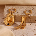 New Niche Creative Cowboy Boots Hats Non Tarnish Waterproof Earrings for Women 18K PVD Gold Plated Stainless Steel Jewelry Gift