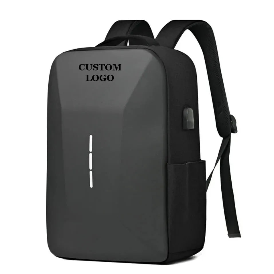 Men Portable Casual Backpack Large Capacity Zipper Daypack Secure Password Lock Waterproof with USB Charging Port Laptop Bag