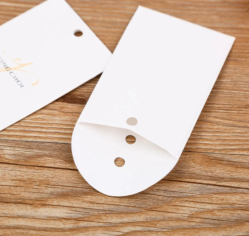 Custom Printed Logo Garment Accessories Small Size White Envelope Bags Spare Button Pouch for Shoes