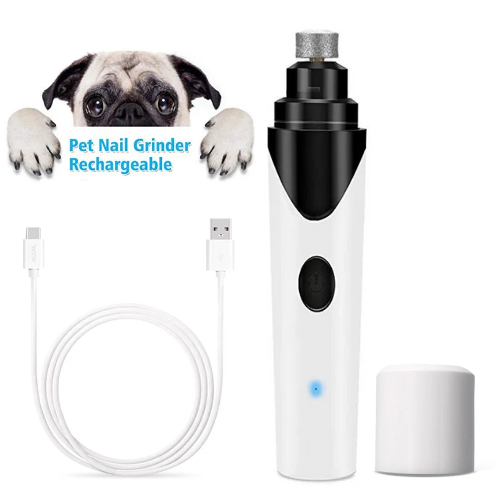Modern Rechargeable Pet Nail Grinder Dog Nail Painless USB Electric Stainless Steel Cat Paws Nail Cutter Grooming Trimmer