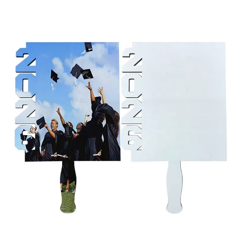 Hot DIY Customized Logo 2026 Graduation Photo Frame Fans Sublimation Blank MDF 2026 Fan Paddle