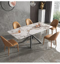 Creative Modern Minimalist Rock Slab Rectangular Sample 6 Chairs Dining Table Set