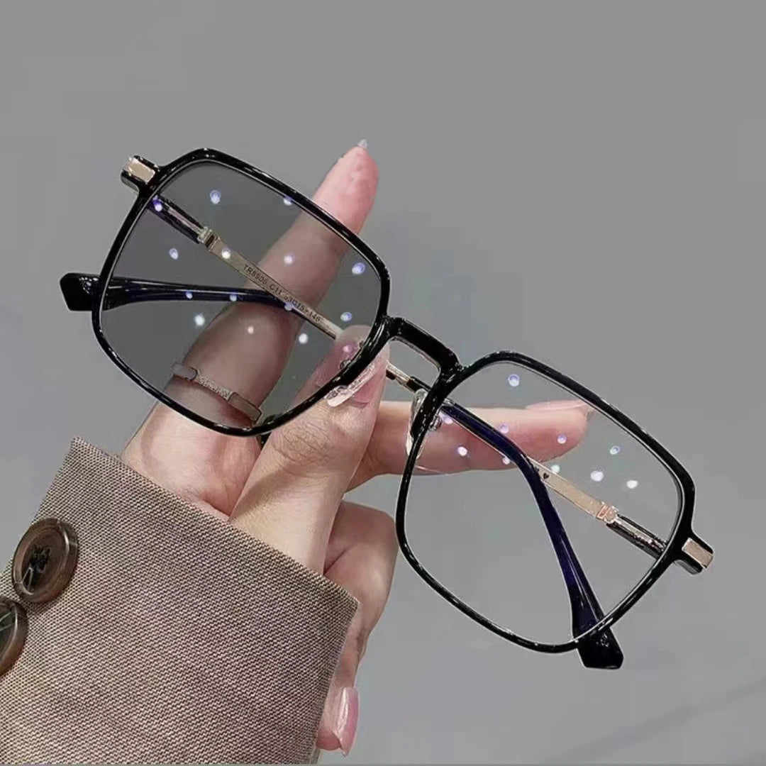 Cheap Optical Frame Lenses Change Color Computer Photochromic Glasses Shiny Black Anti Blue Light Blocking Glasses 2025