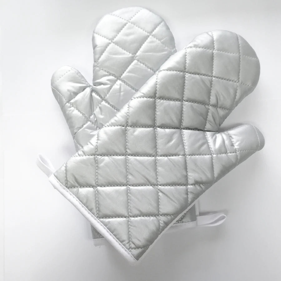 Topjlh Custom Logo Silicone Oven Mitts Wholesale Linen Printed Microwave Heat Resistant with Sublimation Technology