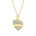 Unique Trendy 18k Gold Plated 925 Sterling Silver Valentine's Day Fine Jewelry Zircon Heart Pendant Necklaces for Women
